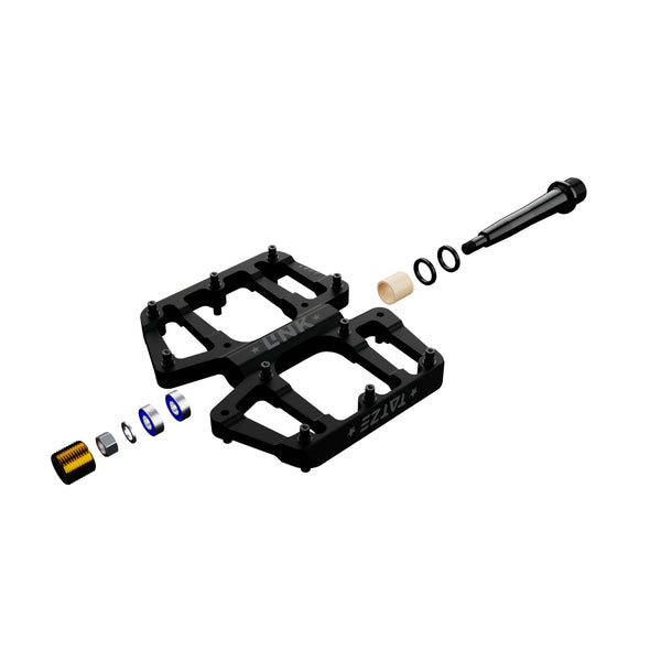 Flaches, leichtes Flat-Pedal mit Titanachse, Explosionszeichnung