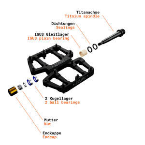ty pedale Light flat pedal for MTB – LINK TI – TATZE