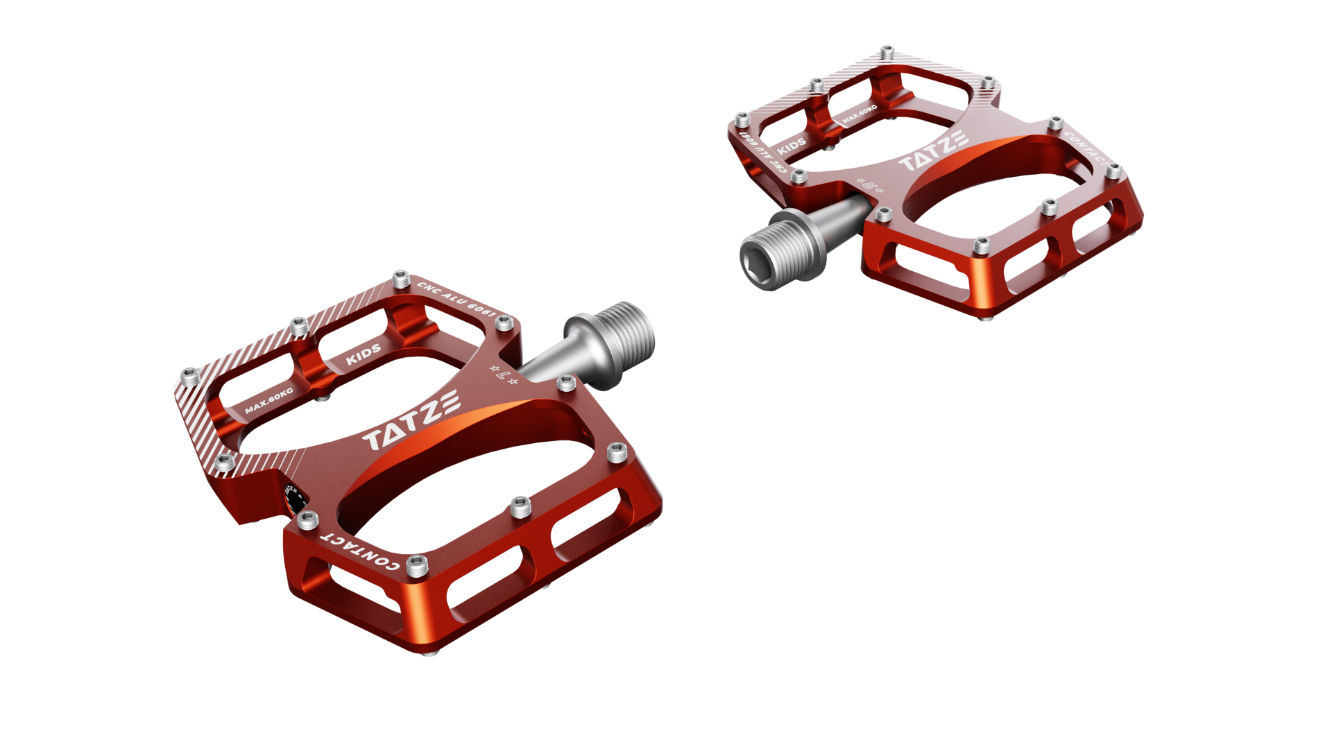 mtb pedalen rot CONTACT CNC KIDS, das Kinder MTB Pedal für eine perfekte Verbindung – TATZE